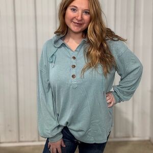 Ruthie Hoodie in Blue/Green